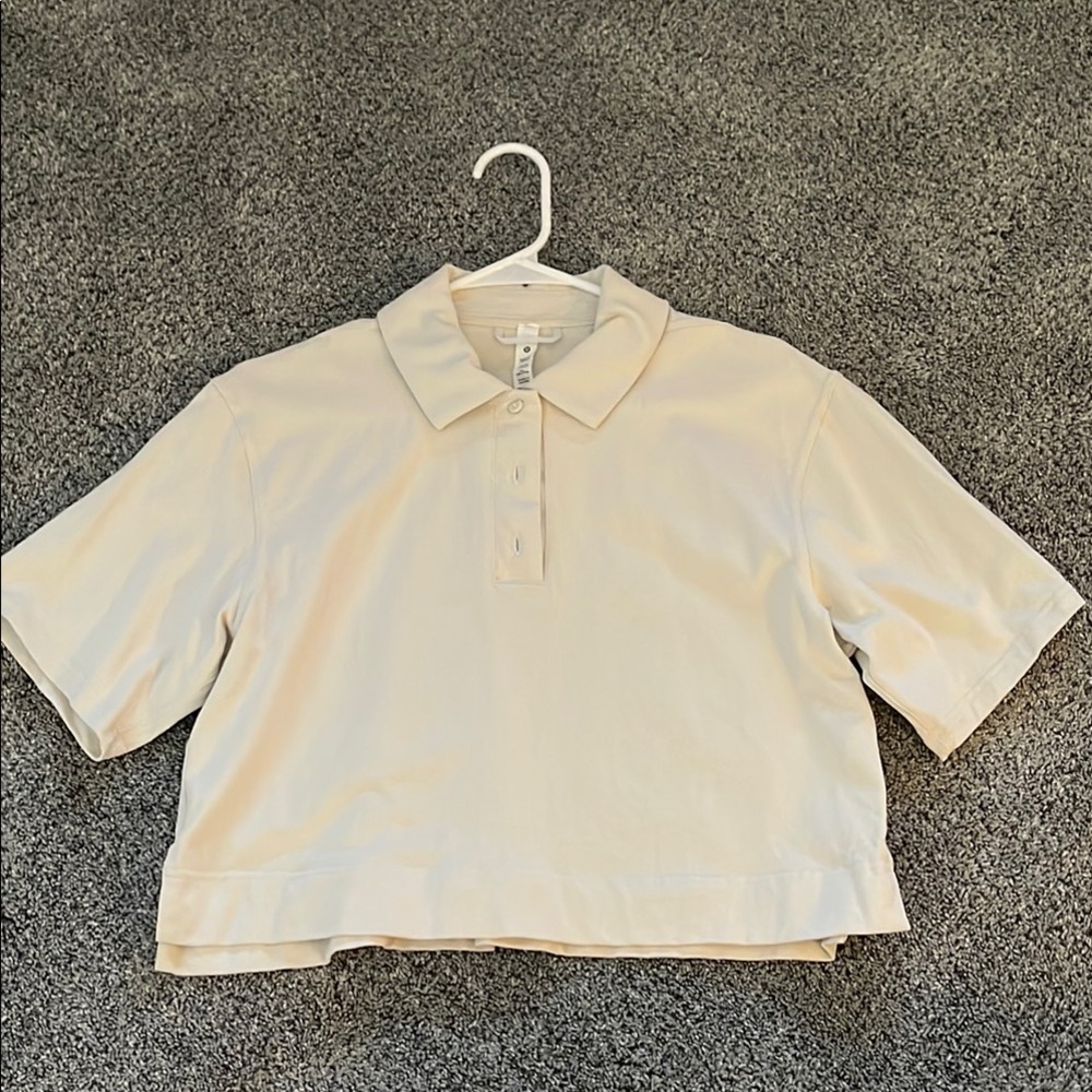 Lululemon Cream Polo Crop Top